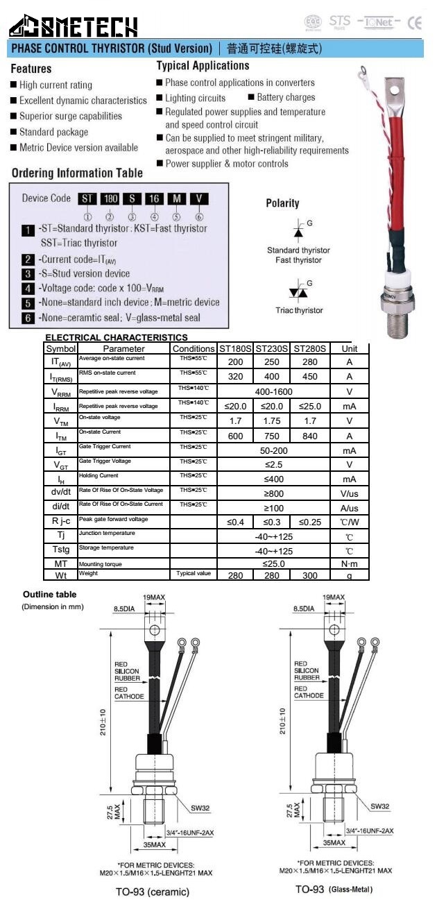 ST280S120       280 AMPER   1200 VOLT
